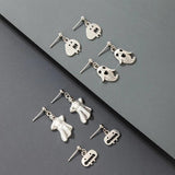 Halloween Ghost Pumpkin Earring Set Gothic Funny Bat Skull Party Jewelry