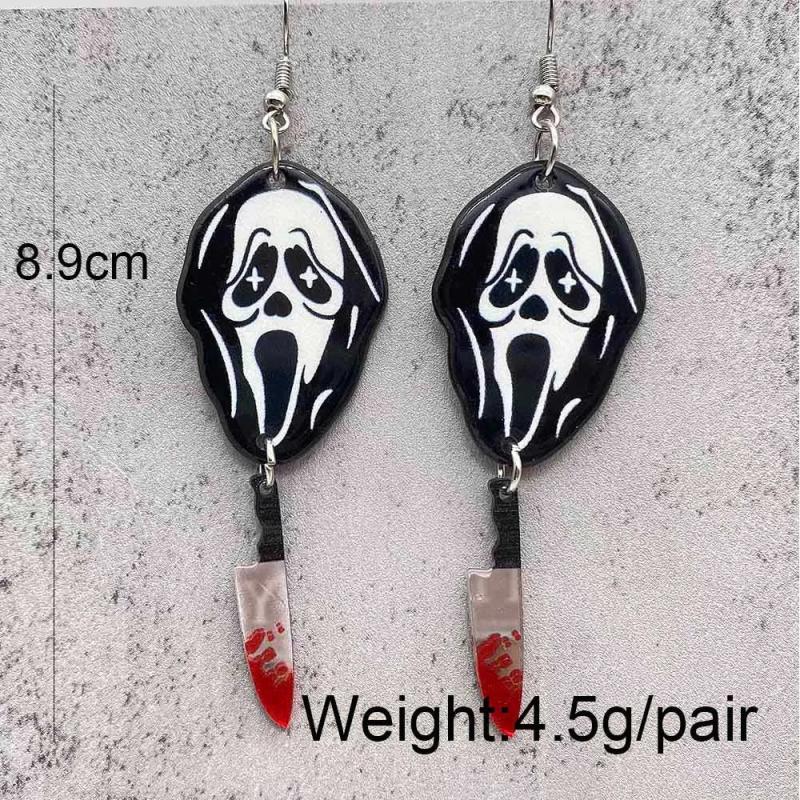 Halloween Cowboy Ghost Acrylic Earrings For Women