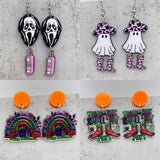 Halloween Cowboy Ghost Acrylic Earrings For Women