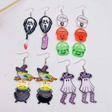 Halloween Cowboy Ghost Acrylic Earrings For Women