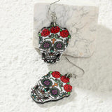 Exaggeration Spider Skull Drop Earrings Funny Hhost Bat Halloween Gift