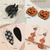 Exaggeration Spider Skull Drop Earrings Funny Hhost Bat Halloween Gift