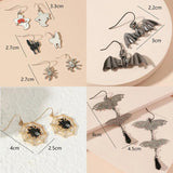 Exaggeration Spider Skull Drop Earrings Funny Hhost Bat Halloween Gift