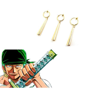 Anime Roronoa Zoro Cosplay Golden Earrings Unisex Props