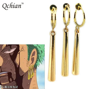Anime Roronoa Zoro Cosplay Golden Earrings Unisex Props