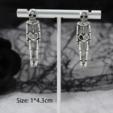 Skull Skeleton Ear Studs, Removable Ghost Bride And Bride Earrings