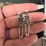 Skull Skeleton Ear Studs, Removable Ghost Bride And Bride Earrings