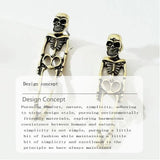 Skull Skeleton Ear Studs, Removable Ghost Bride And Bride Earrings