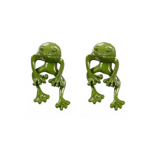 Punk Metal Frog Stud Earrings Gothic Animal Earrings Halloween Gift