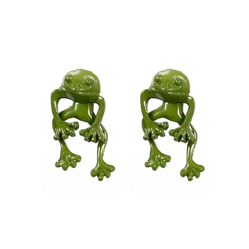 Punk Metal Frog Stud Earrings Gothic Animal Earrings Halloween Gift