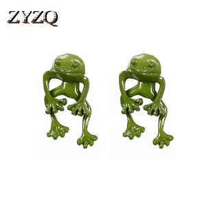 Punk Metal Frog Stud Earrings Gothic Animal Earrings Halloween Gift