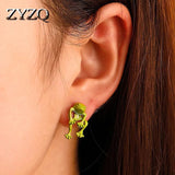 Punk Metal Frog Stud Earrings Gothic Animal Earrings Halloween Gift