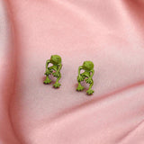 Punk Metal Frog Stud Earrings Gothic Animal Earrings Halloween Gift