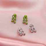 Punk Metal Frog Stud Earrings Gothic Animal Earrings Halloween Gift