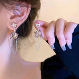 Vintage Goth Heart Drop Earrings Grunge Punk Y2k Fairy Jewelry