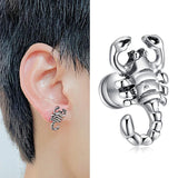 Halloween Punk Scorpion Men Stud Earrings Stainless Steel