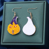 Halloween Pumpkin Witch Hat Dangle Earrings