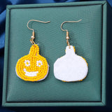 Halloween Pumpkin Witch Hat Dangle Earrings