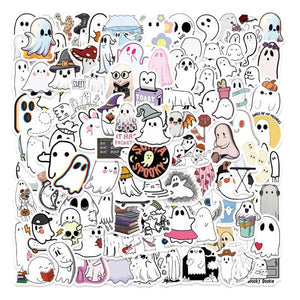 100pcs Halloween Ghost Mini Stickers Scrapbook Notebook DIY School Supplies