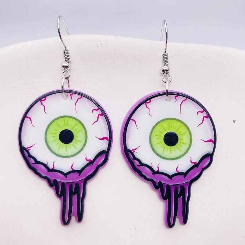 Halloween Acrylic Earrings Creative Eye Beads Skull bloody Clown Dangle Earrings