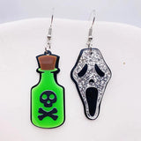 Halloween Acrylic Earrings Creative Eye Beads Skull bloody Clown Dangle Earrings