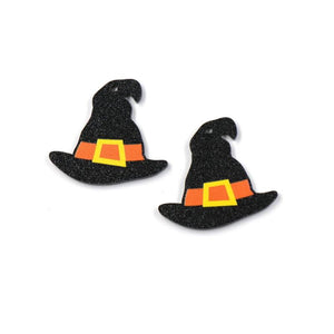 10 Glitter Acrylic Witch Hat Earrings Halloween Party DIY