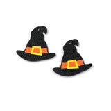 10 Glitter Acrylic Witch Hat Earrings Halloween Party DIY