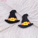 10 Glitter Acrylic Witch Hat Earrings Halloween Party DIY