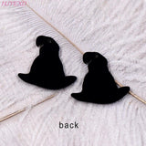 10 Glitter Acrylic Witch Hat Earrings Halloween Party DIY