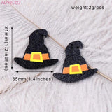 10 Glitter Acrylic Witch Hat Earrings Halloween Party DIY