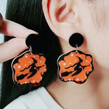 Halloween Haunted House Cat Earrings
