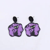 Halloween Haunted House Cat Earrings