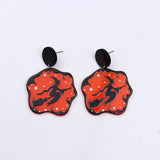 Halloween Haunted House Cat Earrings