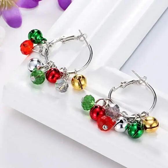 Colorful Bells Earrings for Women Girls Dangle Ear Hook Party Hoop Earrings