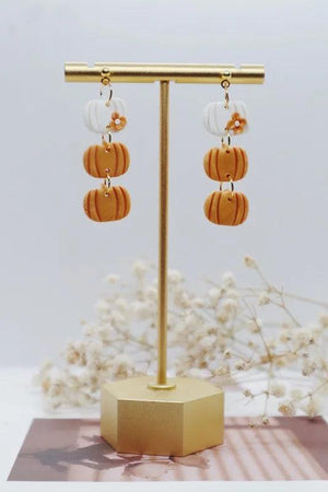 Pumpkin Earrings Thanksgiving Halloween Clay Pendant Holiday Jewelry