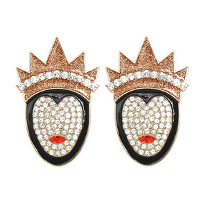 Dark Witch Rhinestone Earrings Crystal Halloween Magic Earring