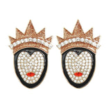 Dark Witch Rhinestone Earrings Crystal Halloween Magic Earring