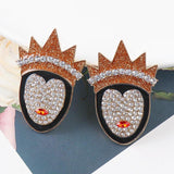 Dark Witch Rhinestone Earrings Crystal Halloween Magic Earring