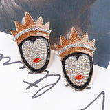 Dark Witch Rhinestone Earrings Crystal Halloween Magic Earring