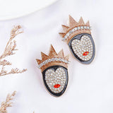 Dark Witch Rhinestone Earrings Crystal Halloween Magic Earring