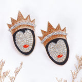 Dark Witch Rhinestone Earrings Crystal Halloween Magic Earring