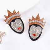 Dark Witch Rhinestone Earrings Crystal Halloween Magic Earring
