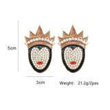 Dark Witch Rhinestone Earrings Crystal Halloween Magic Earring