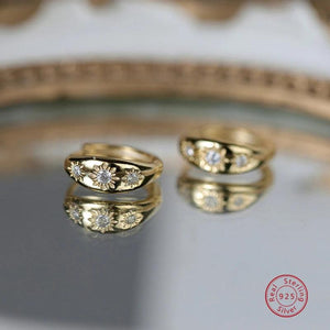925 Silver Zircon Earring for Women Classic Style Anniversary Gift