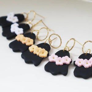 Halloween Flower Ghost Earrings for Women