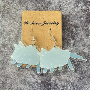 Funny Cat Acrylic Earrings for Women Witchcraft Gothic Halloween