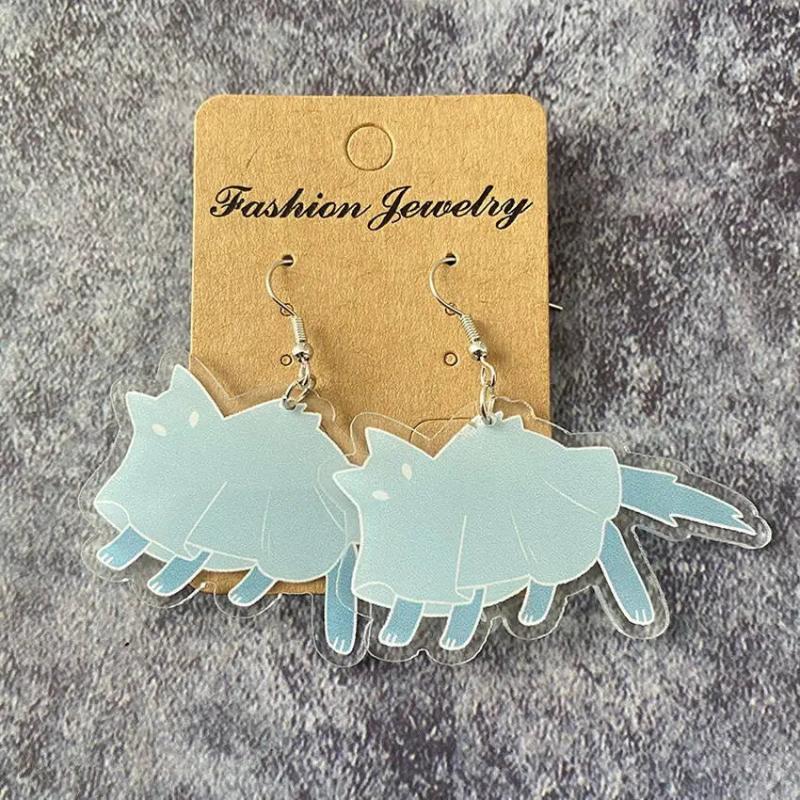 Funny Cat Acrylic Earrings for Women Witchcraft Gothic Halloween