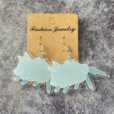 Funny Cat Acrylic Earrings for Women Witchcraft Gothic Halloween