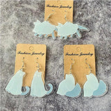 Funny Cat Acrylic Earrings for Women Witchcraft Gothic Halloween