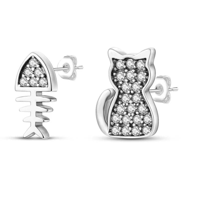 925 Silver Butterfly Flower Earrings Star Moon Tassel Studs